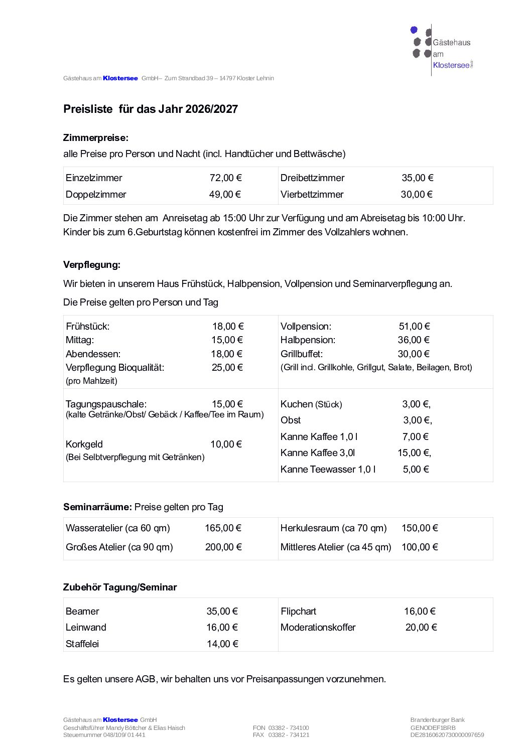 Lehnin_Preisliste 2026 – 2027